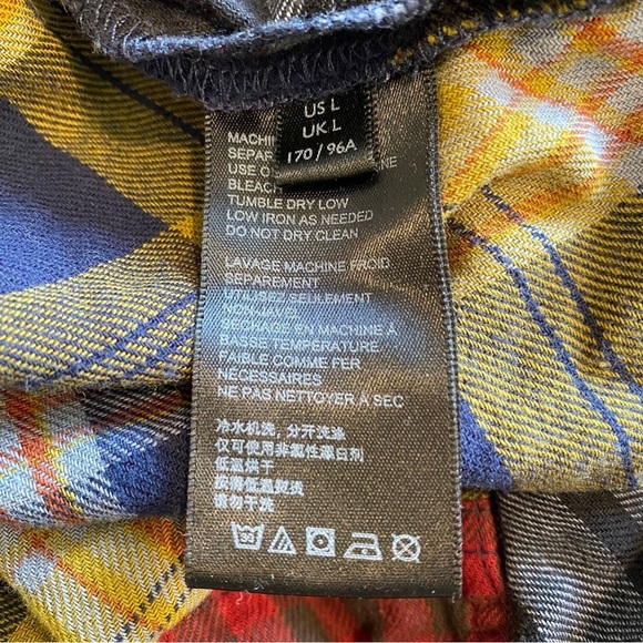 Urban Outfitters Corey Spliced Flannel Button Down Shirt Oversized Size Large - Picture 10 of 11